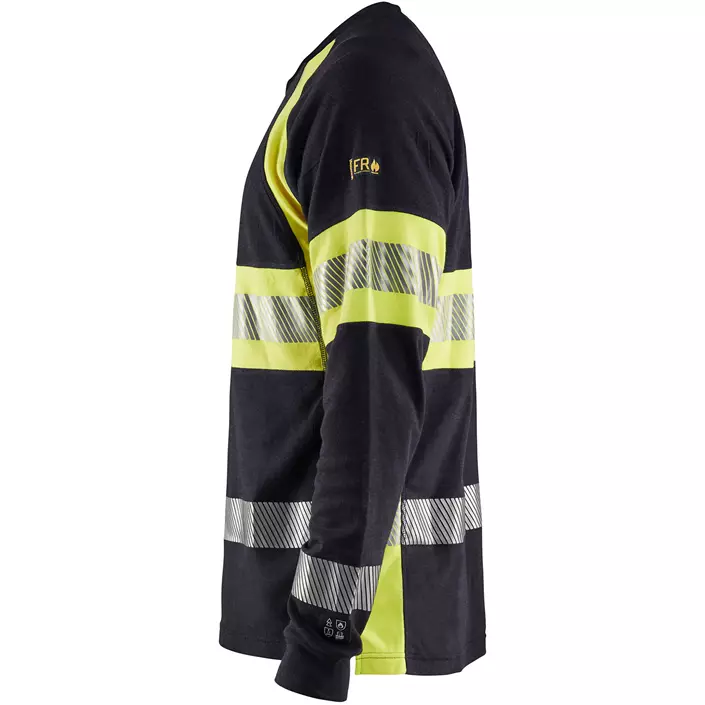 Blåkläder Anti-Flame langermet T-skjorte, Marine/Hi-Vis gul, large image number 2
