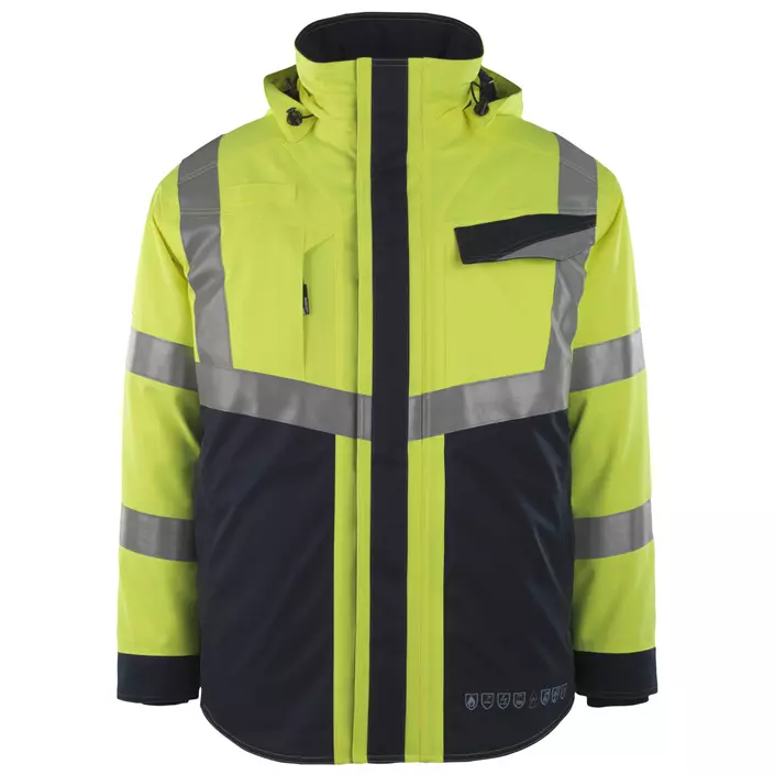 Mascot Multisafe Emmen Winterjacke, Hi-Vis Gelb/Dunkel Marine, large image number 0