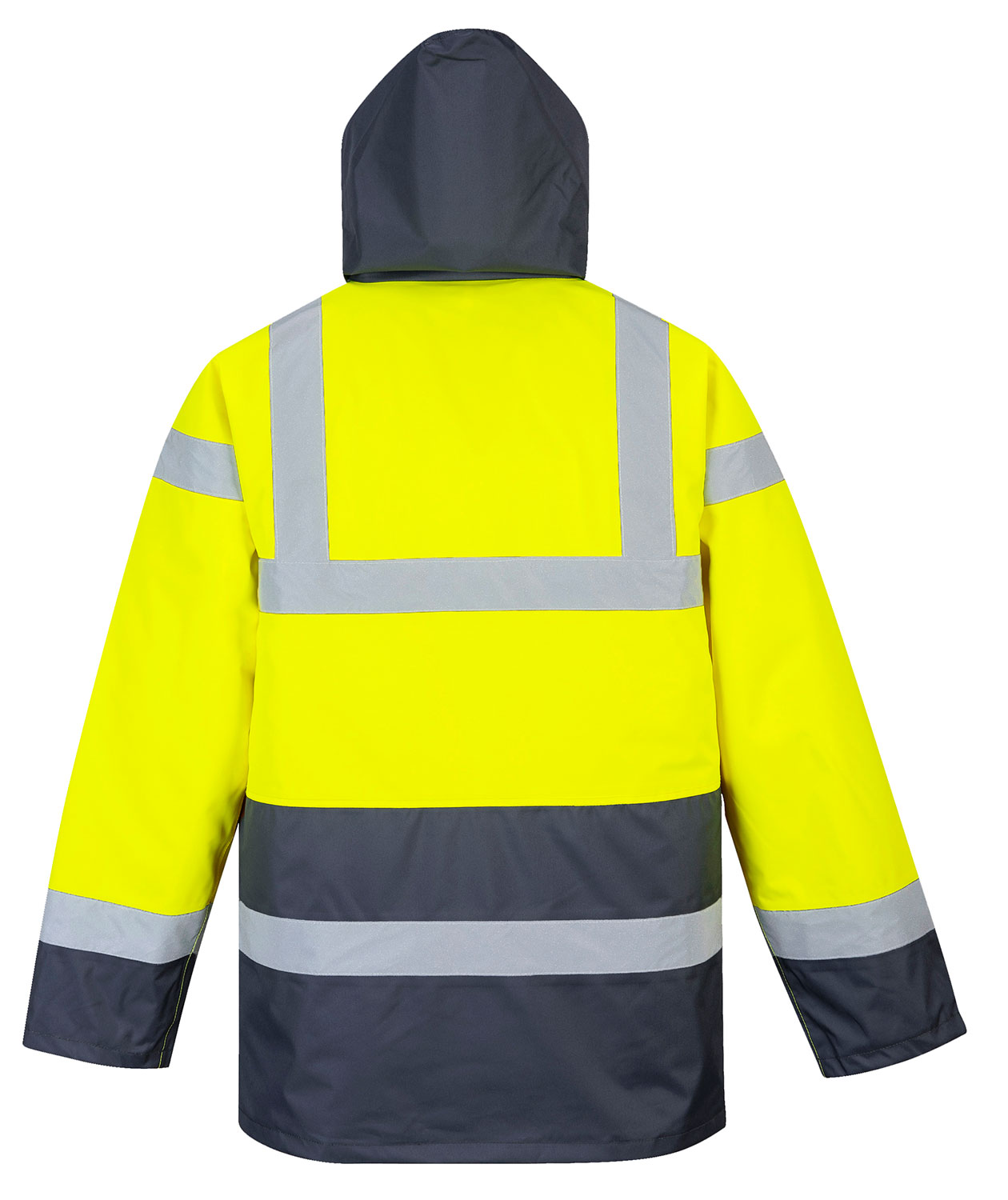 Portwest vanntett parkas, Varsel yellow/marinbl&aring;