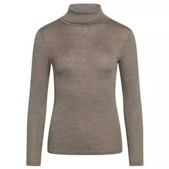 Claire Woman Alys women's knitted pullover with merino wool, Taupe