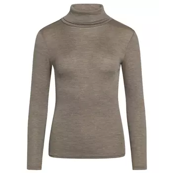 Claire Woman Alys women's knitted pullover with merino wool, Taupe