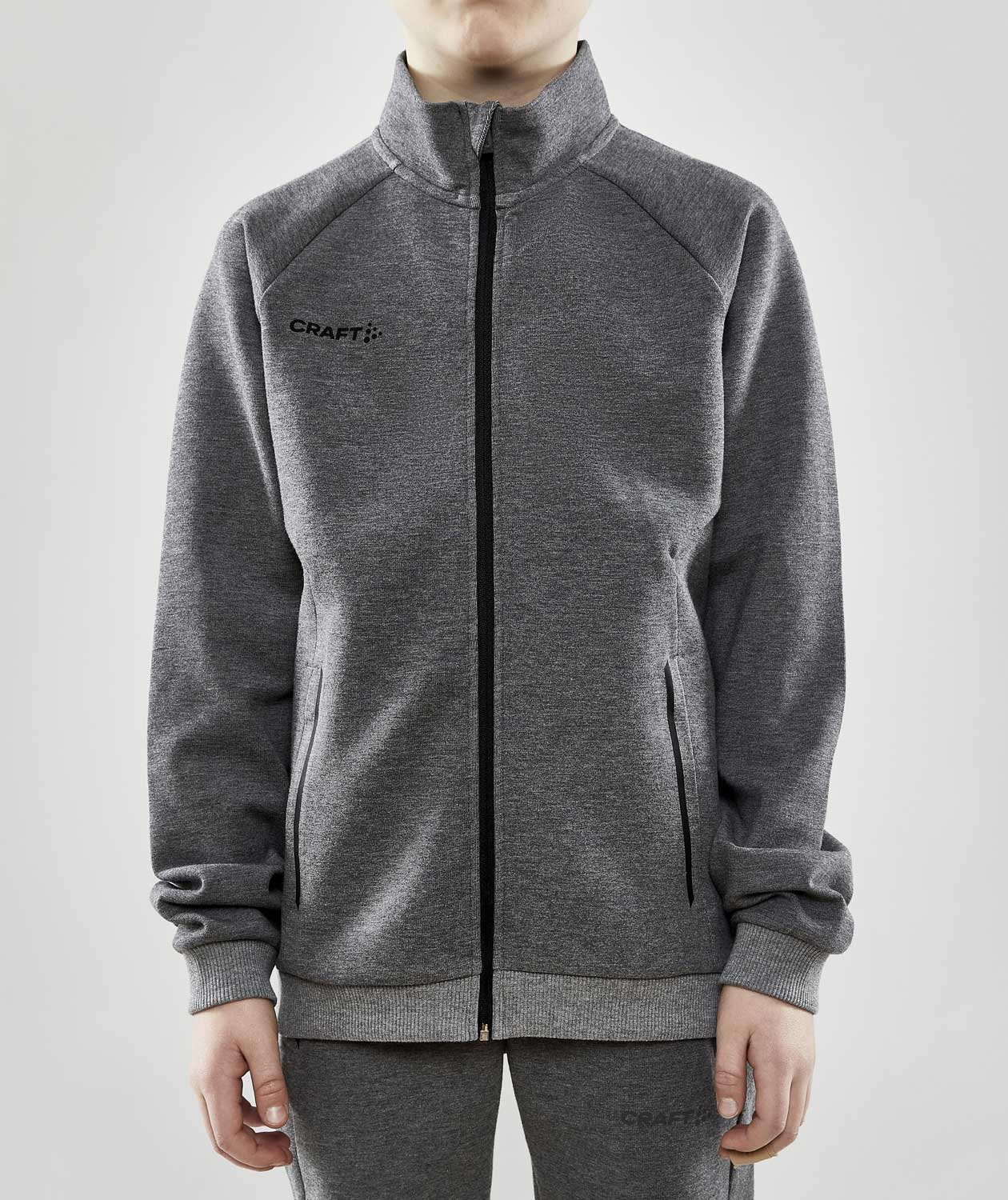 Craft Core Soul Full Zip sweatjakke for barn, M&oslash;rkegr&aring; Melange, large image number 1