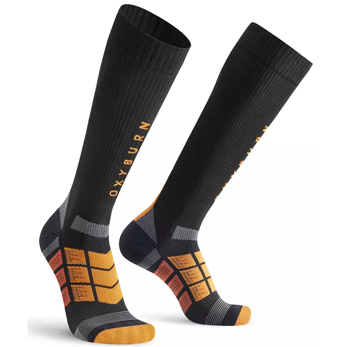 Oxyburn Levitate MY20 knee socks, Black/Orange, large image number 0