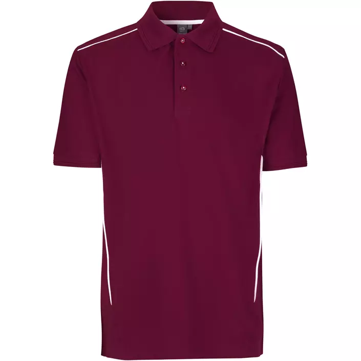 ID PRO Wear pipings polo T-shirt, Bordeaux, large image number 0