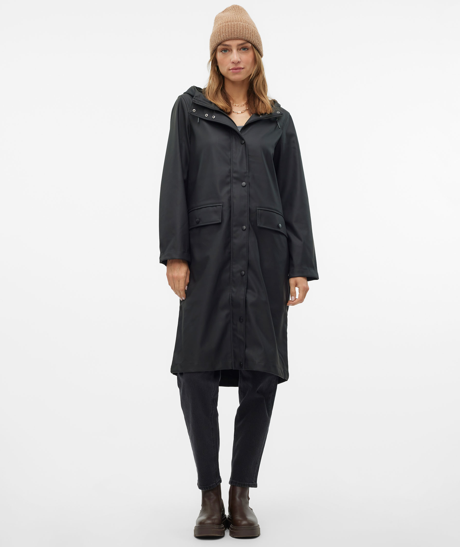 Vero Moda VMMALOU long rain jacket, Black, large image number 5