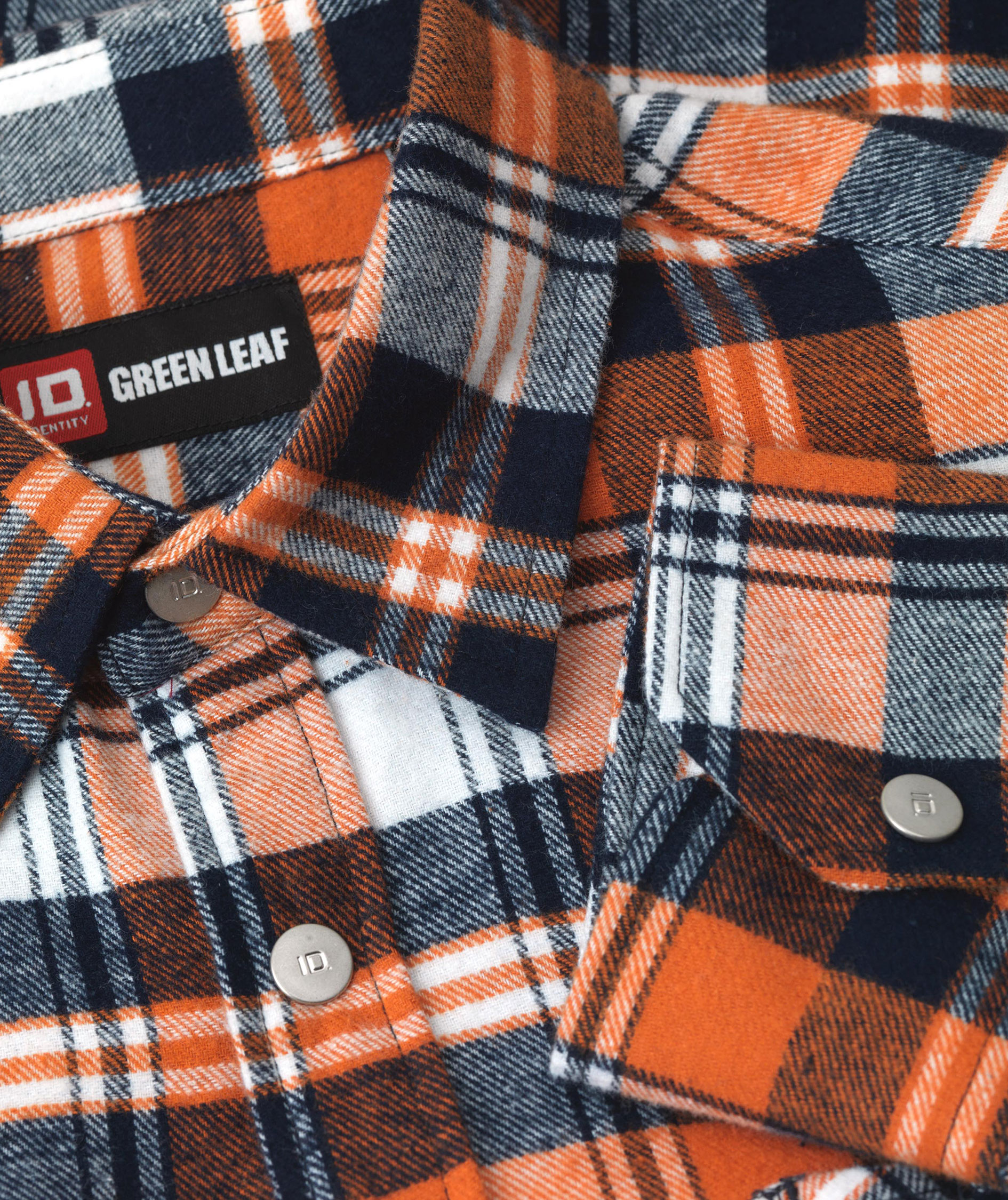 ID Green Leaf flannelskjorte, Oransje, large image number 3