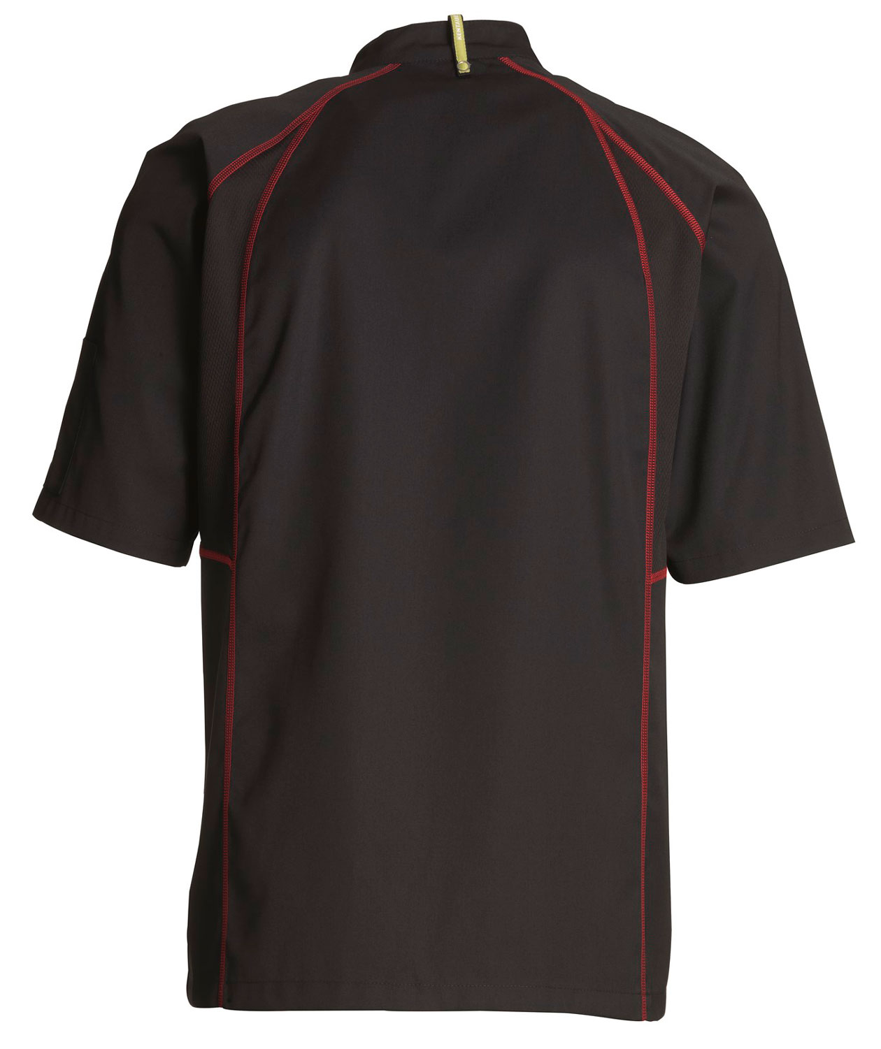 Kentaur kort&aelig;rmet kokkejakke, Sort/R&oslash;d, large image number 2