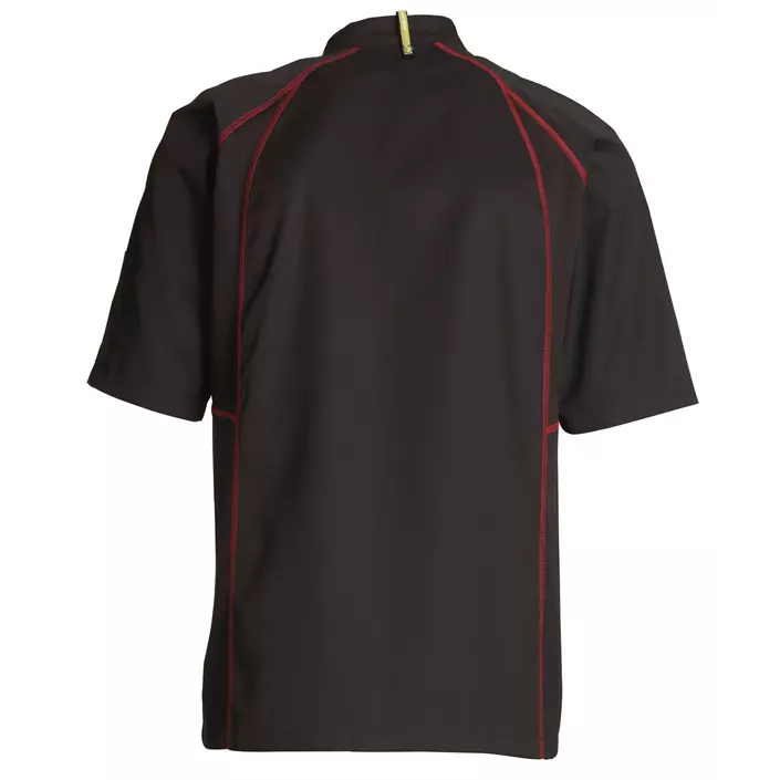 Kentaur short-sleeved chefs jacket, Black/Red, large image number 2