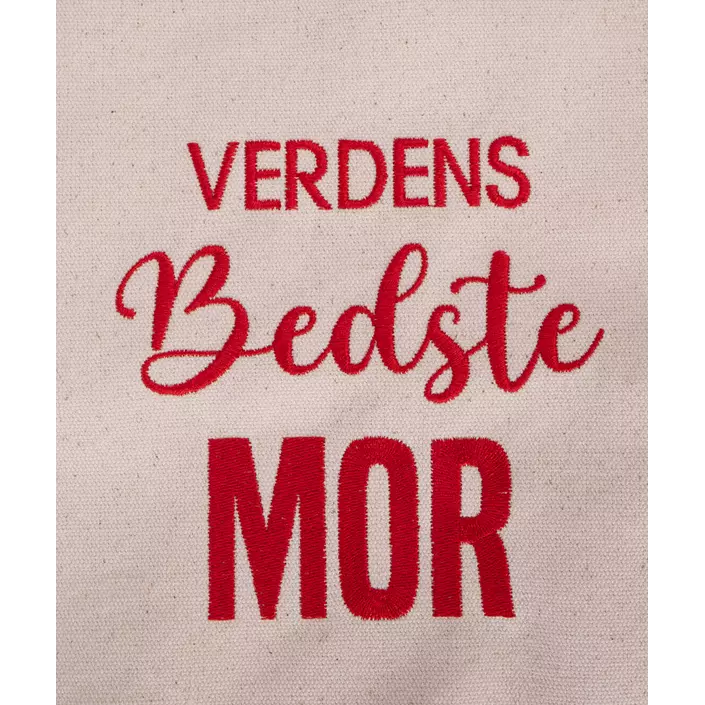 "Verdens bedste mor" mulepose, Hvid/Rød, Hvid/Rød, large image number 1