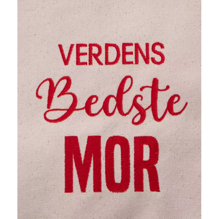 "Verdens bedste mor" mulepose, Hvid/Rød, Hvid/Rød, large image number 1