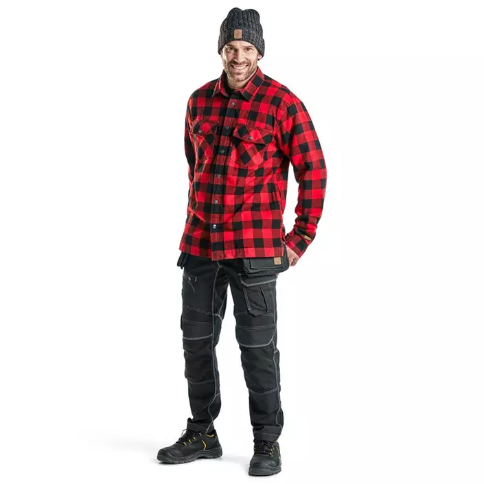Blåkläder foret flannel skovmandsskjorte, Rød/Sort, large image number 1