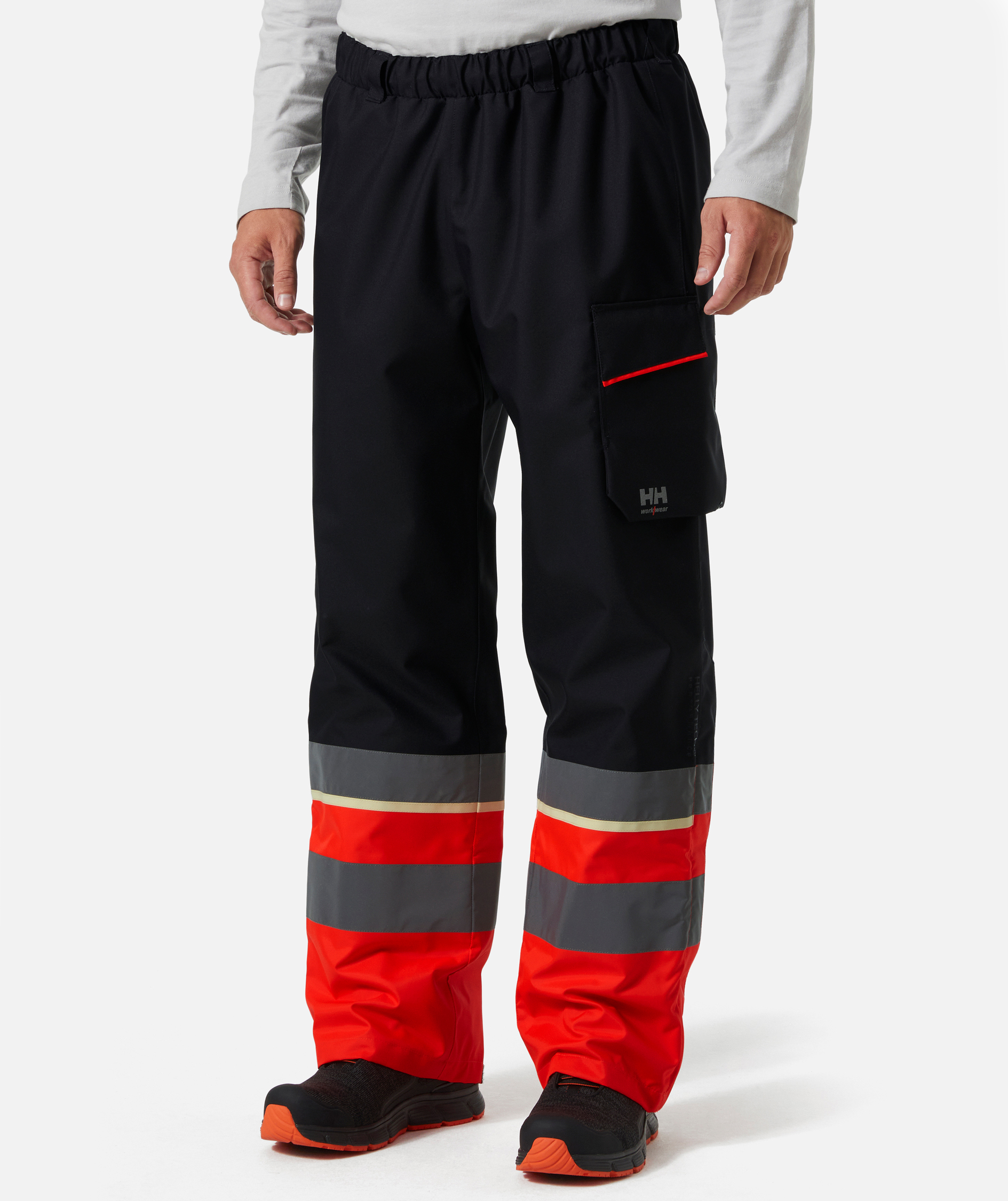 Helly Hansen UC-ME shell trousers, Hi-Vis Red/Ebony, large image number 1