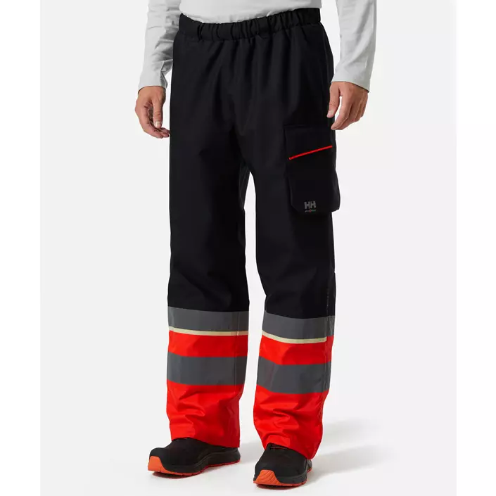 Helly Hansen UC-ME shell trousers, Hi-Vis Red/Ebony, large image number 1