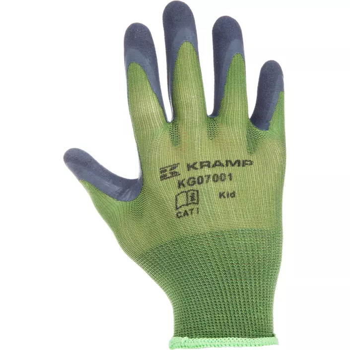Kramp 7.001 Junior work gloves, Green/grey, Green/grey, large image number 0