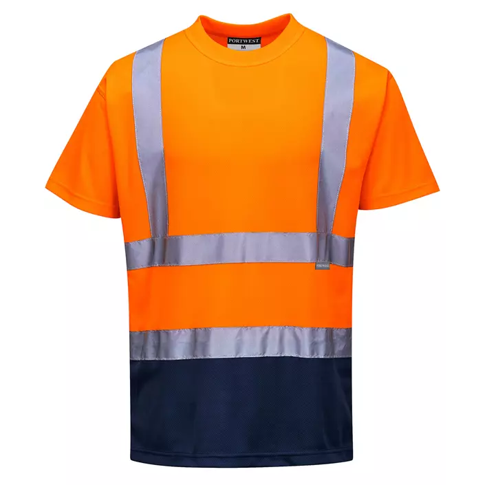 Portwest T-skjorte, Hi-vis Oransje/Marineblå, large image number 0