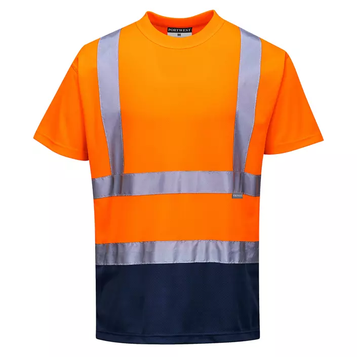 Portwest T-Shirt, Hi-vis Orange/Marine, large image number 0