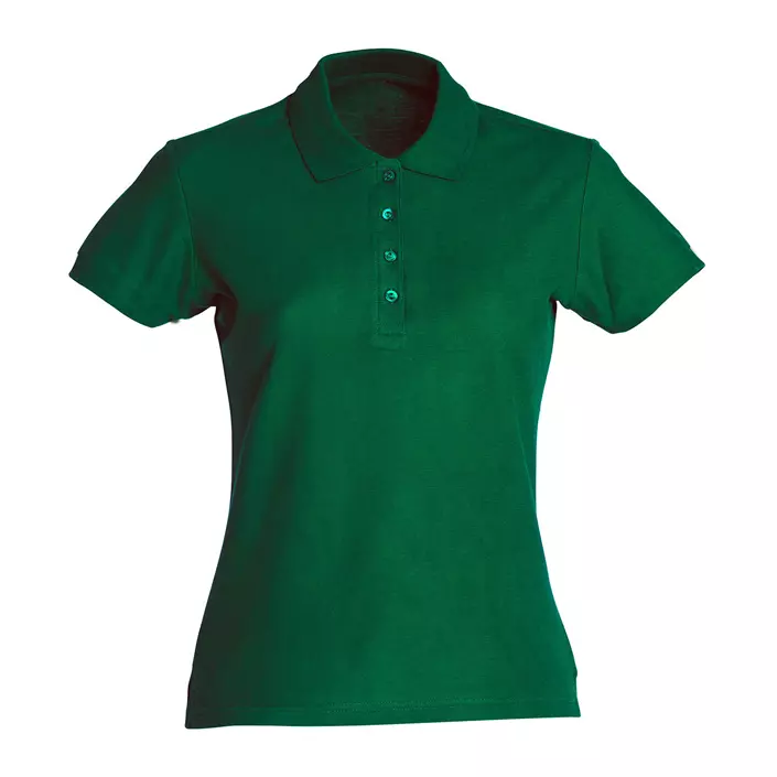 Clique Basic Damen Poloshirt, Flaschengrün, large image number 0