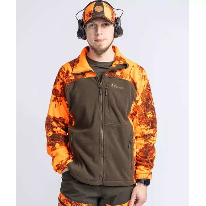 Pinewood Oviken fleecejakke, Strata Blaze/Hunting Green, large image number 3