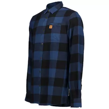 Westborn flannel shirt, Dusty Blue/Black