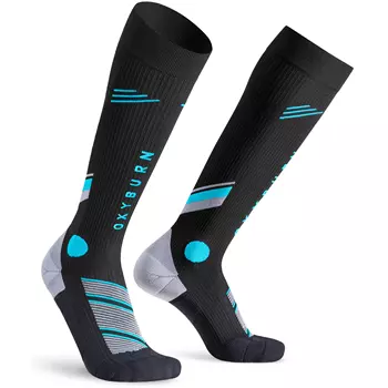 Oxyburn Escape knee socks, Black/Malibu