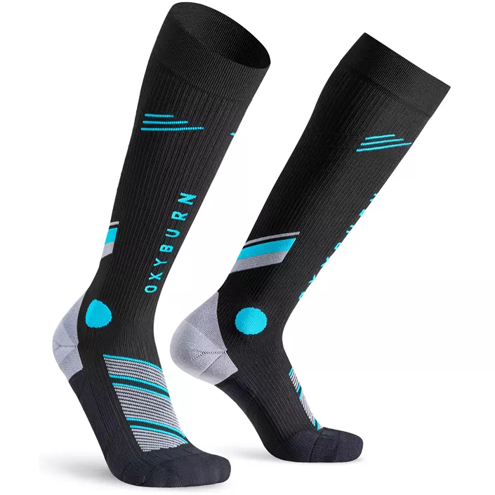 Oxyburn Escape knee socks, Black/Malibu, large image number 0