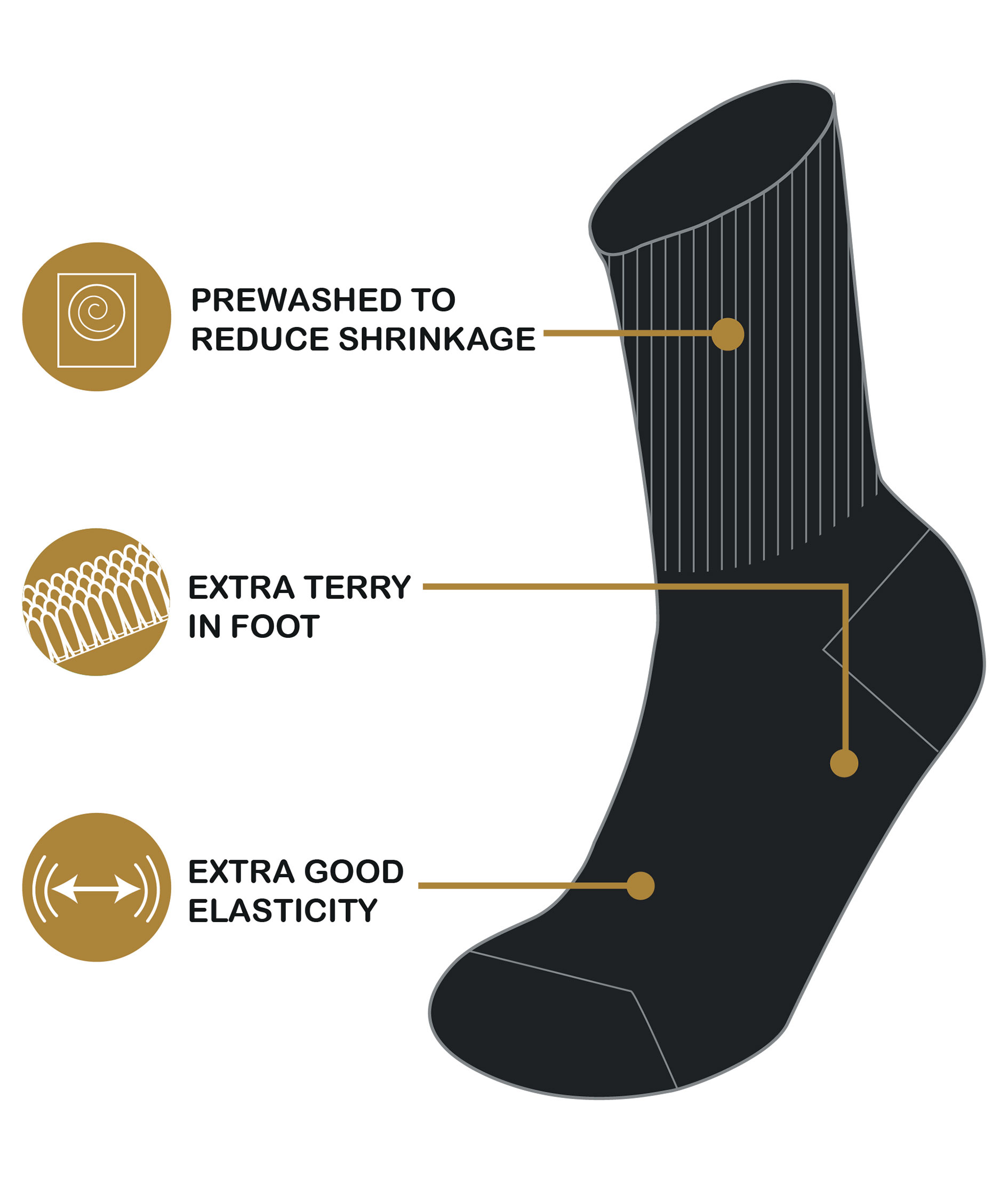 Westborn 3-pack tennis socks, Black, large image number 2