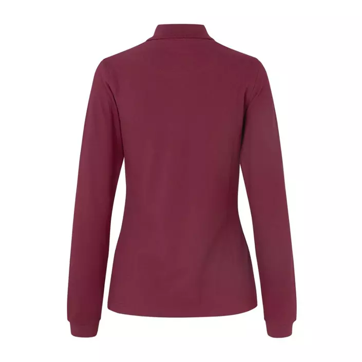 ID long-sleeved women's polo shirt with stretch, Bordeaux, large image number 2