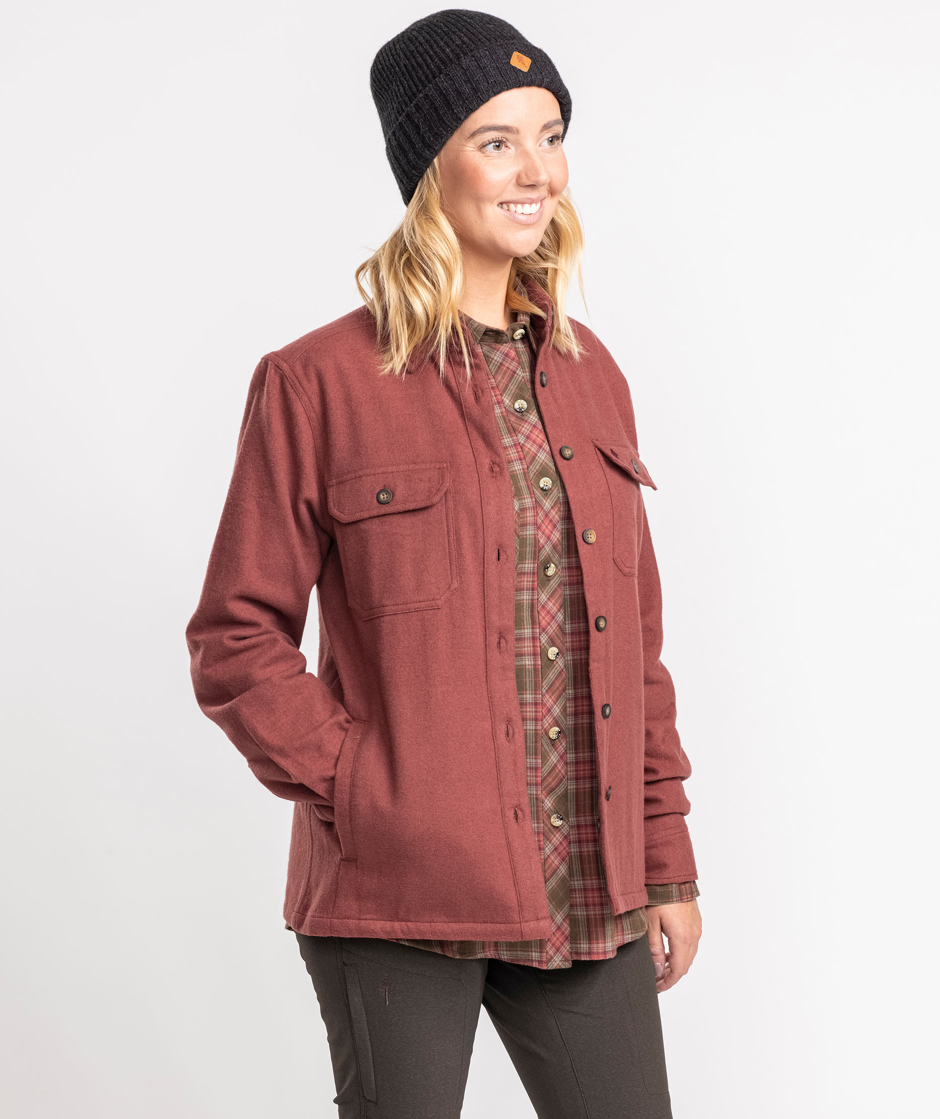 Pinewood V&auml;rnamo regular fit dame flannelskjorte, Rusty Pink Rosa Melange