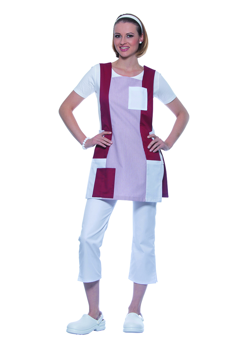 Karlowsky Nala dame dobbelt forkle, Bordeaux/white, large image number 2