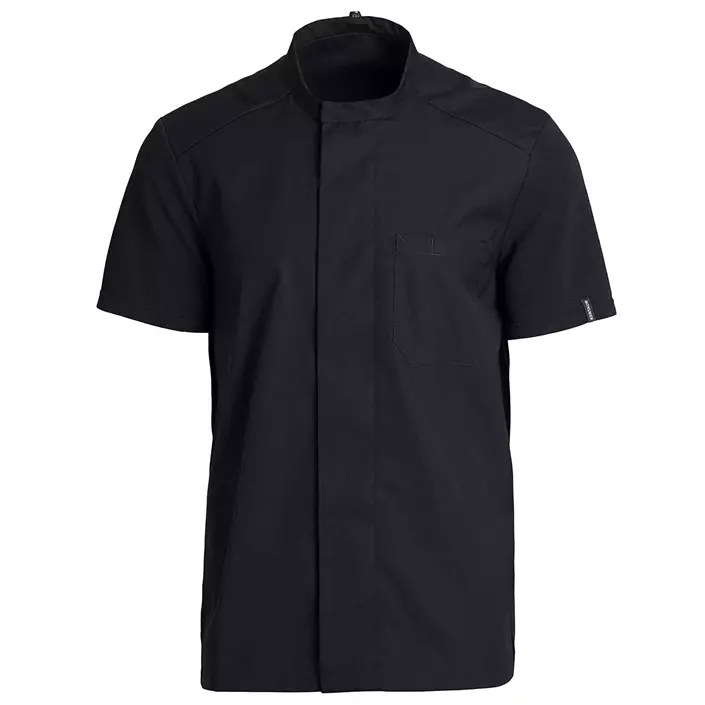 Kentaur modern fit kortærmet pique kokke-/service skjorte, Sort, large image number 0