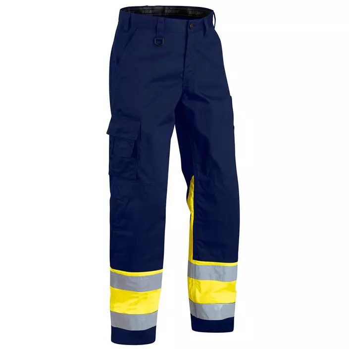 Blåkläder work trousers, Marine/Hi-Vis yellow, large image number 0