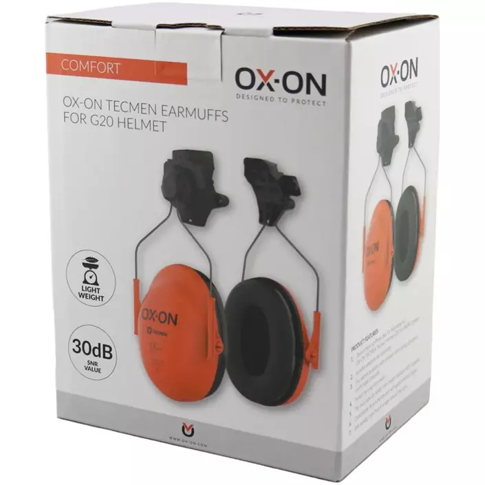 OX-ON Tecmen  f/G20 hørselvern til hjelmmontering, Oransje/Svart, Oransje/Svart, large image number 1