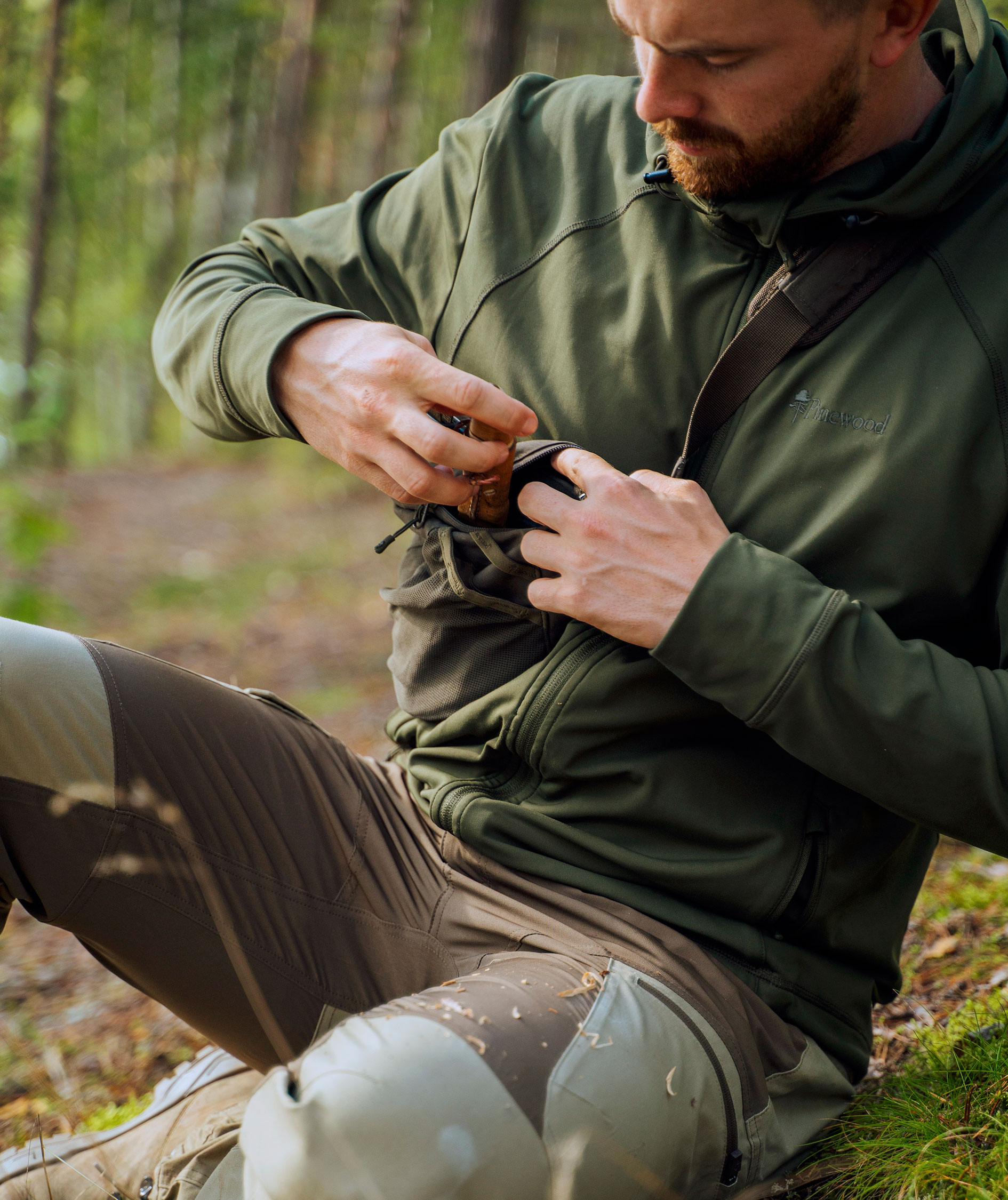 Pinewood Finnveden fleecejakke, Moss green, large image number 2