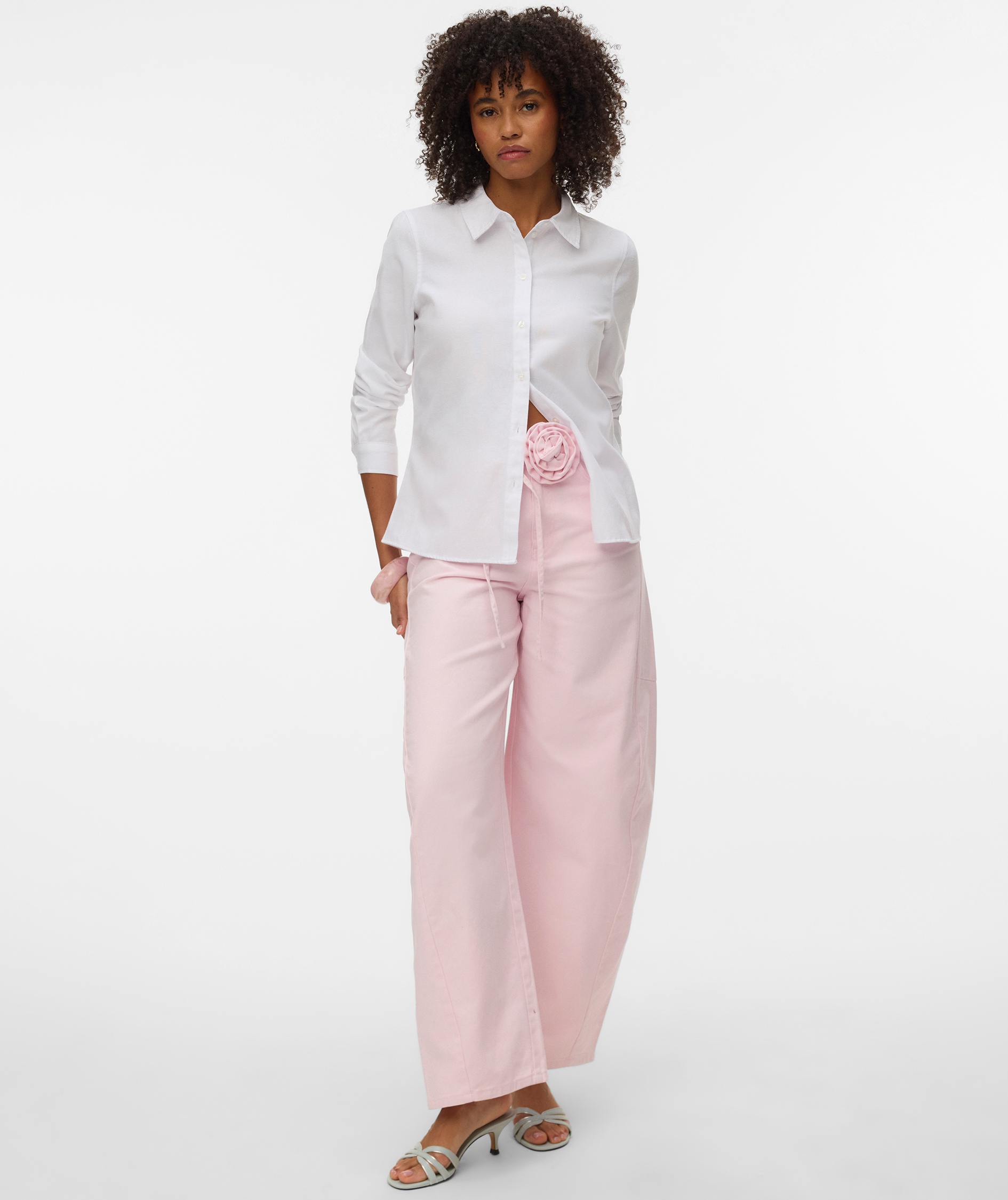 Vero Moda VMLAUREN Oxford skjorta dam, Bright White