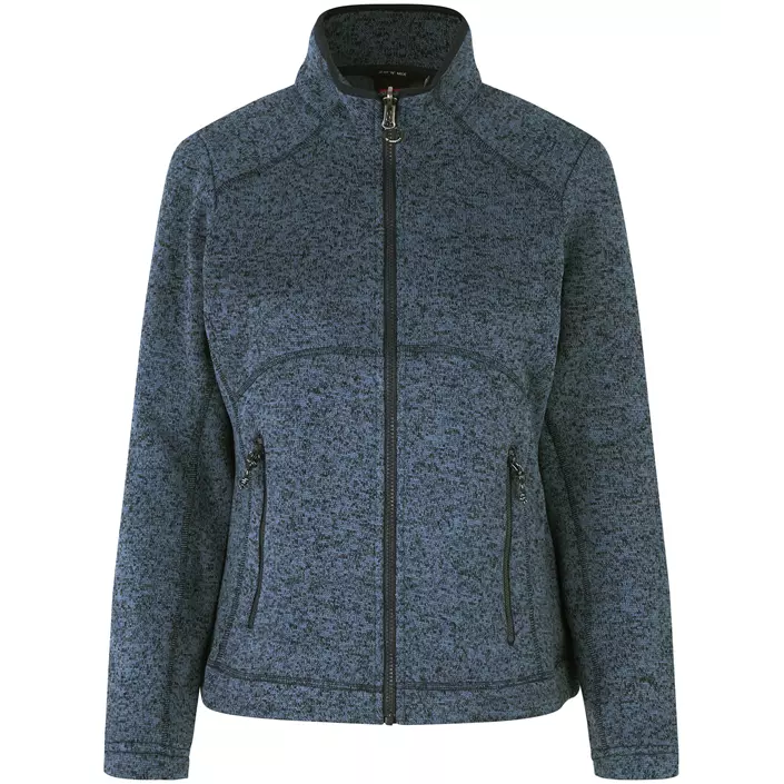 ID Zip'n'mix Melange women's knitted fleece cadigan, Marine Melange, large image number 0