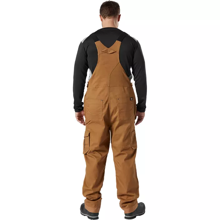 Dickies TechDuck hängselbyxa, Rinsed Brown Duck, large image number 1