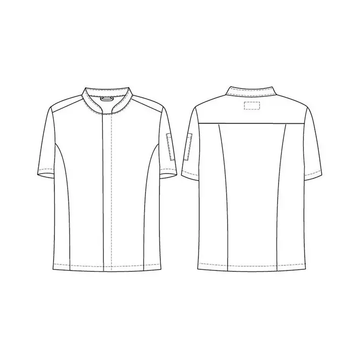 Segers slim fit kortärmad kockskjorta, Ljusgrå, large image number 4