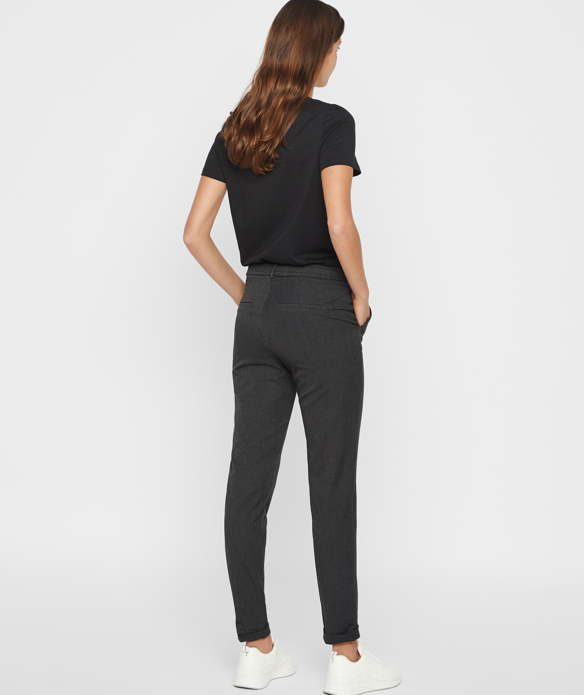 Vero Moda VMMAYA LOOSE SOLID women's trousers, Dark Grey Melange, large image number 2