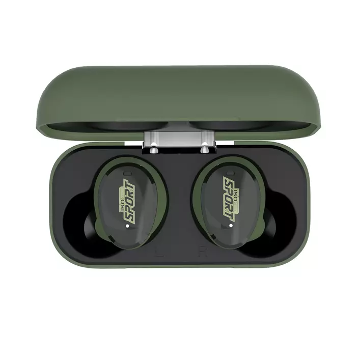 ISOtunes Free Sport Calibre Bluetooth-hörlurar med hörselskydd, Svart/Grön, Svart/Grön, large image number 0