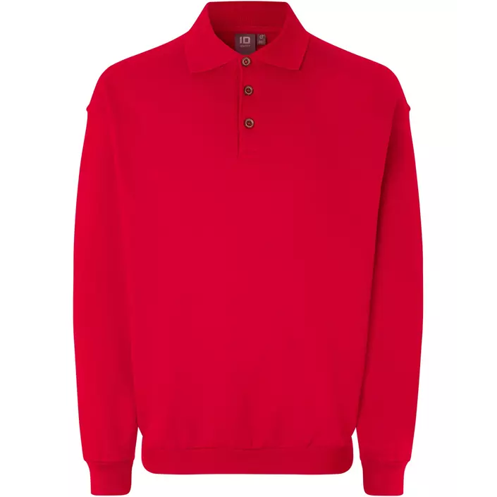 ID Game langermet Polo Sweatshirt, Rød, large image number 0