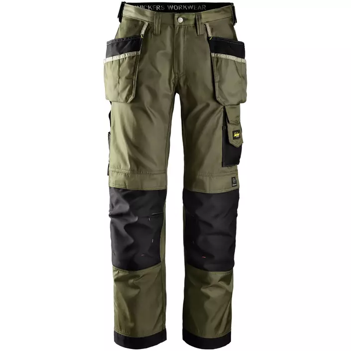 Snickers craftsman’s work trousers DuraTwill 3212, Olive Green/Black, large image number 0