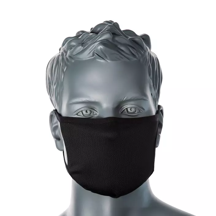 Portwest CV33 3-layer reusable face mask, Black, Black, large image number 0