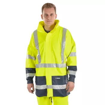 Ocean Comfort Light rain jacket, Hi-Vis yellow/marine