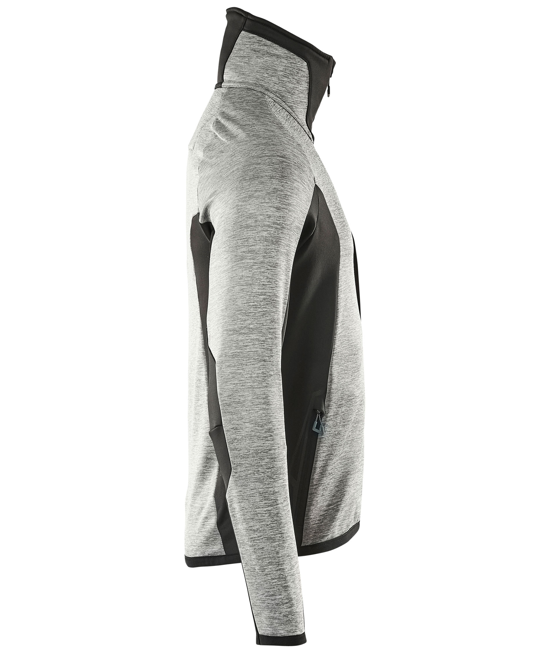 Mascot Advanced fleece sweater with zip, Grey Melange/Black, large image number 2