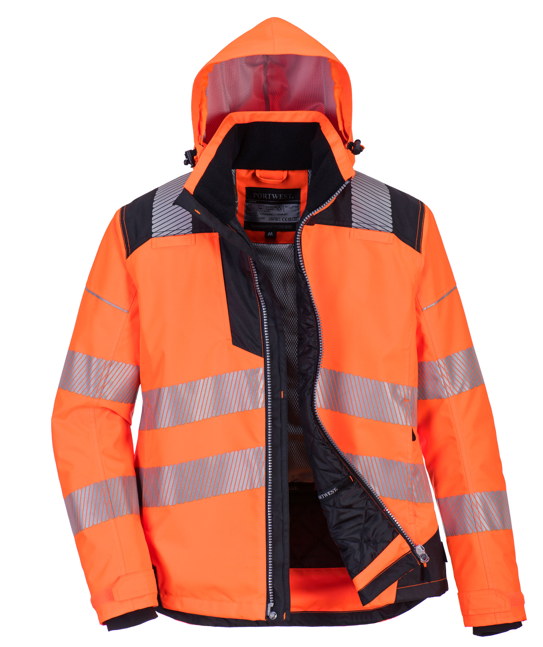 Portwest PW3 women's winter jacket, Hi-Vis Orange/Black, large image number 2