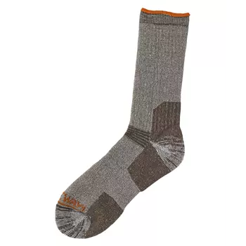 Gateway1 Ultra Calf socks with merino wool, Dark brown melange