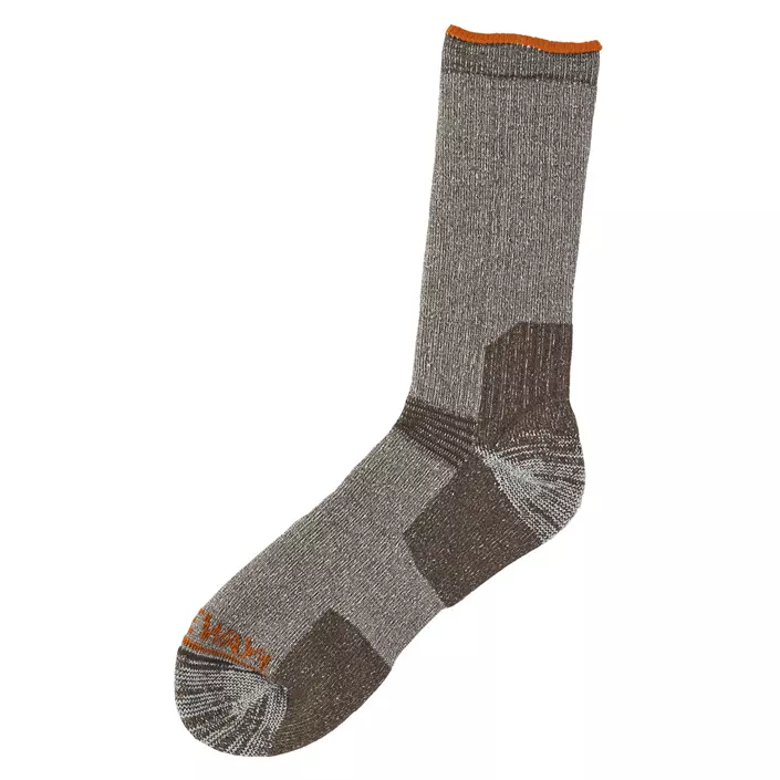 Gateway1 Ultra Calf socks with merino wool, Dark brown melange, large image number 0