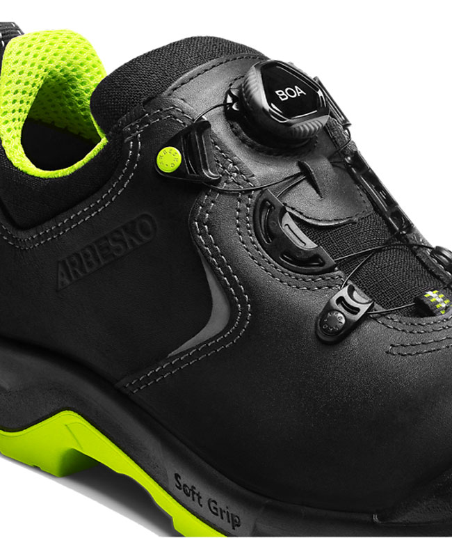 Arbesko Ume&aring; 945 safety shoes S3, Black/Lime, large image number 2