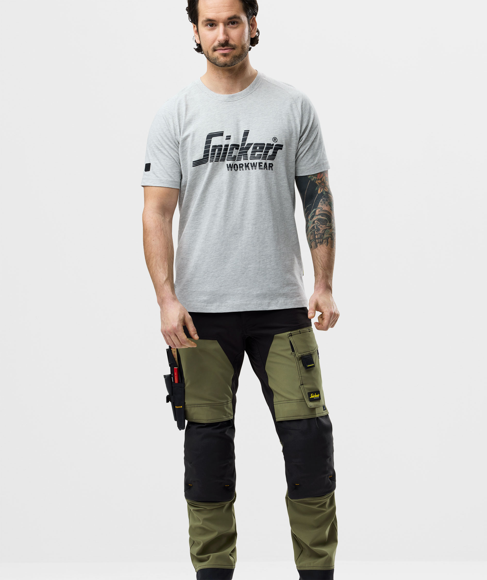 Snickers logo T-shirt 2590, Grey Melange