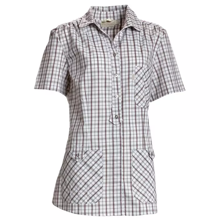 Nybo Workwear Joy short-sleeved women's shirt, Bordeaux checkered, large image number 0